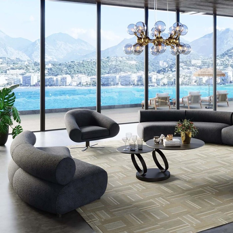 Dark blue velvet sofa - Ciao - Kare Design