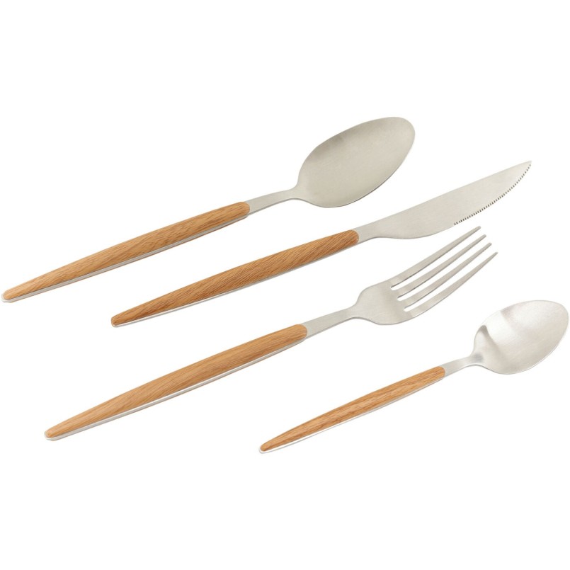 Silver-plated steel and imitation wood cutlery - Paris - Kare Design