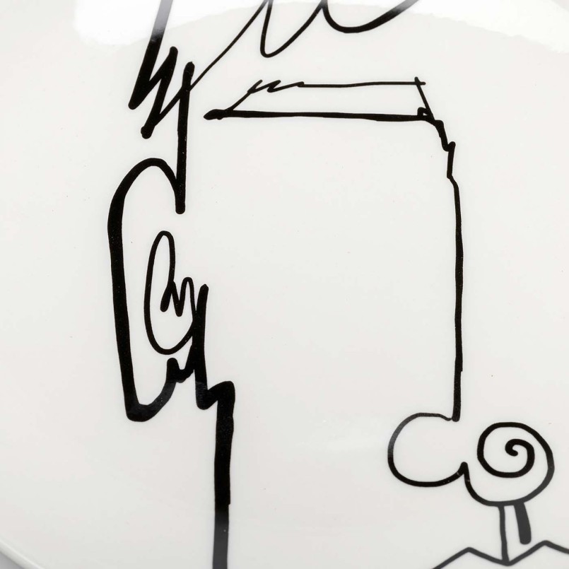 Black and white men's abstract face mugs - Viso - Kare Design