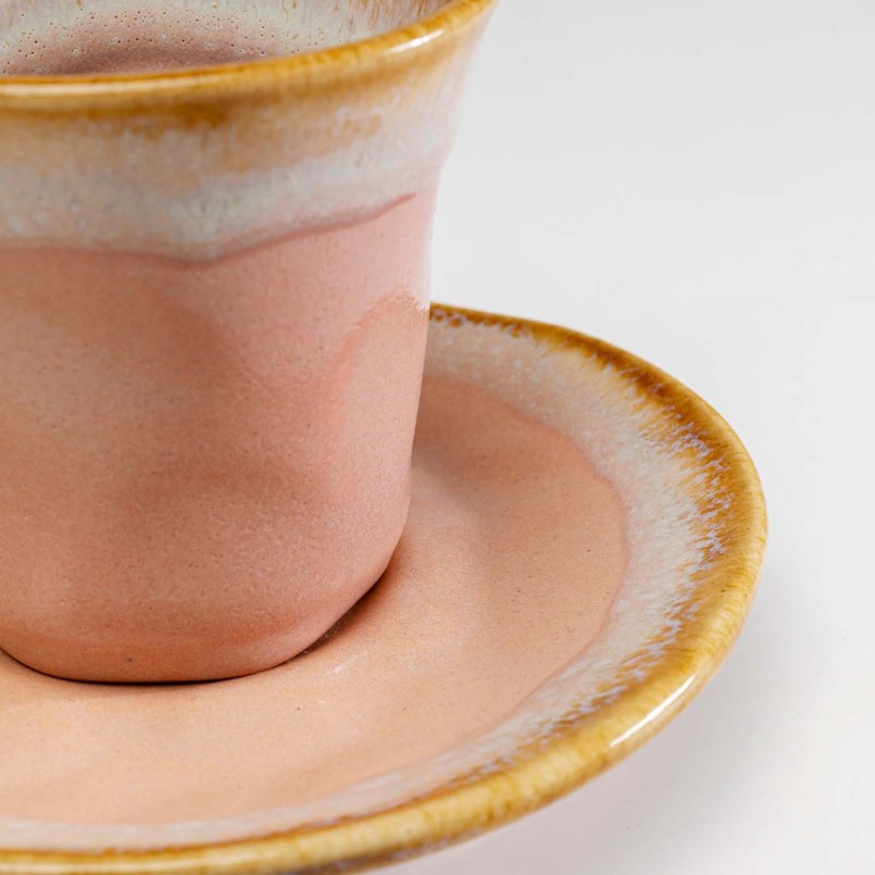 Roze aardewerk koffiekopjes - Nala - Kare Design