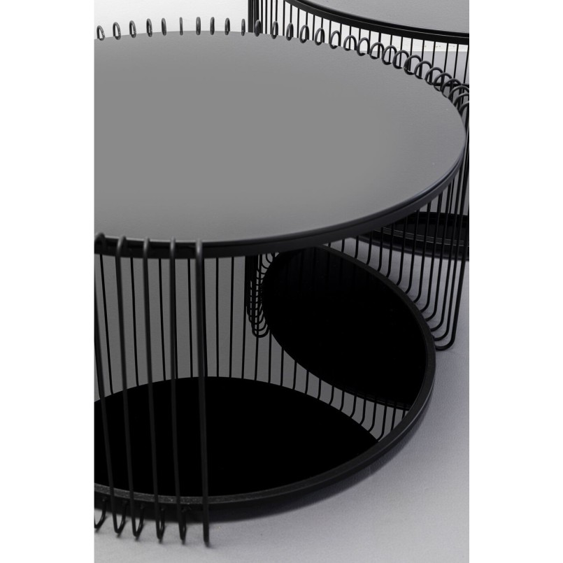 Table basse Wire Double noir (2/Set)