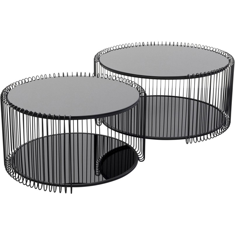 Table basse Wire Double noir (2/Set)