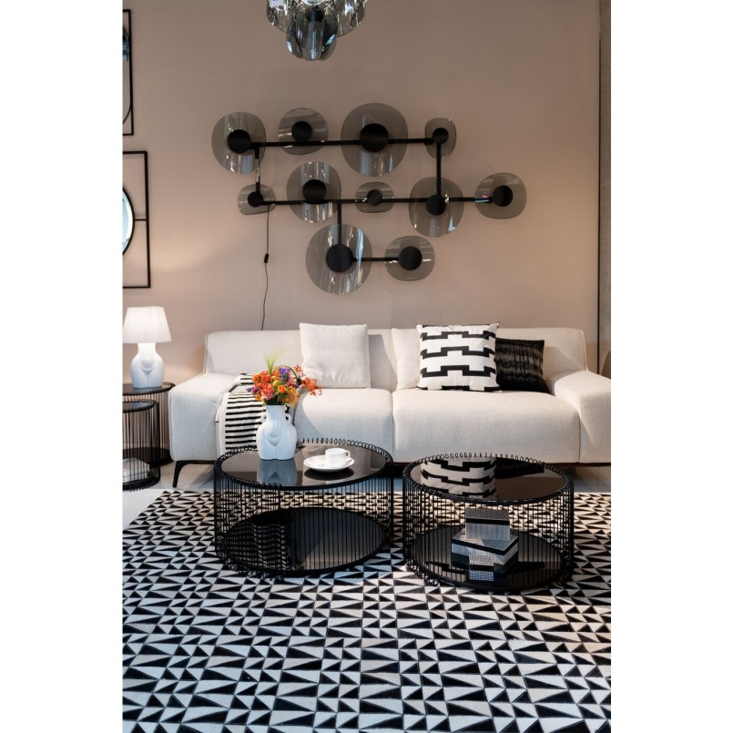 Table basse Wire Double noir (2/Set)