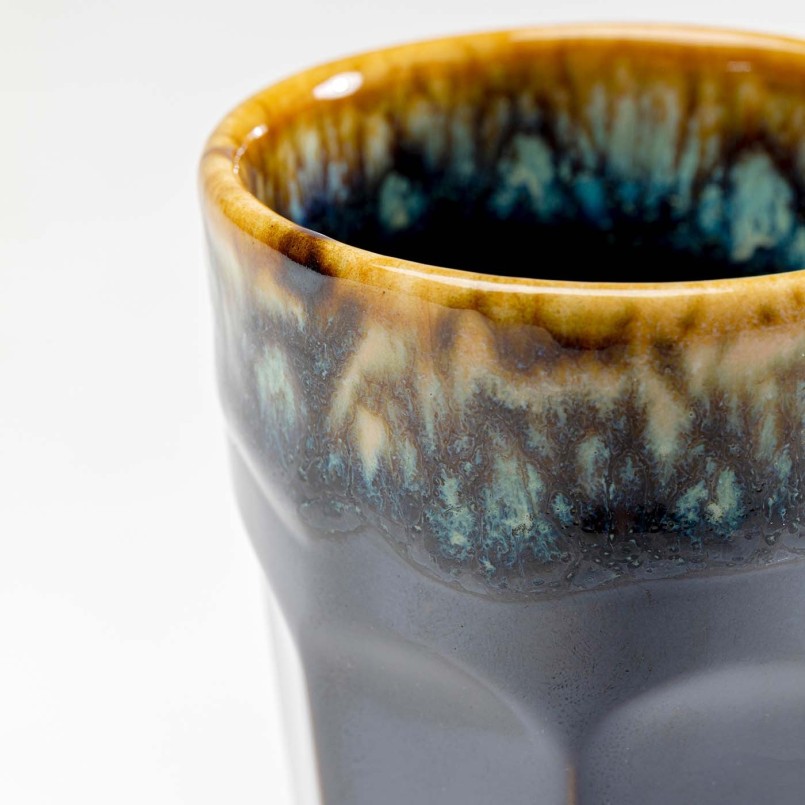 Blauwe steengoed bekers - Lio - Kare Design