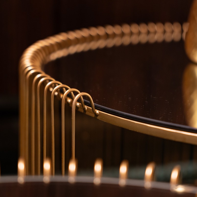 Brass mirrored coffee tables - Wire Double - Kare Design