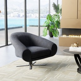 Dark blue velvet swivel armchair - Ciao - Kare Design