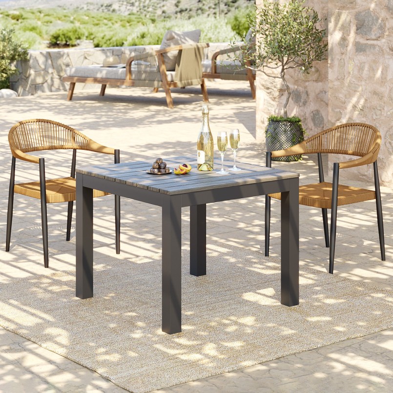Tuinstoel met bruine armen - Palma - Kare Design