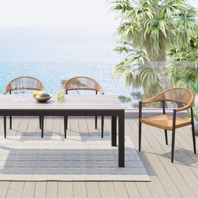 Tuinstoel met bruine armen - Palma - Kare Design