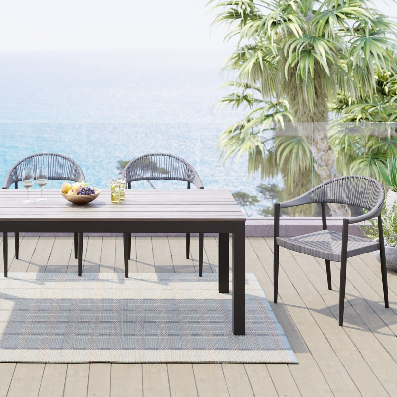 Grey garden chair with arms - Palma - Kare Design