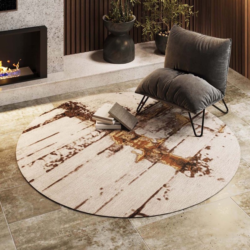 Rond grijs abstract tapijt - Abstract - Kare Design