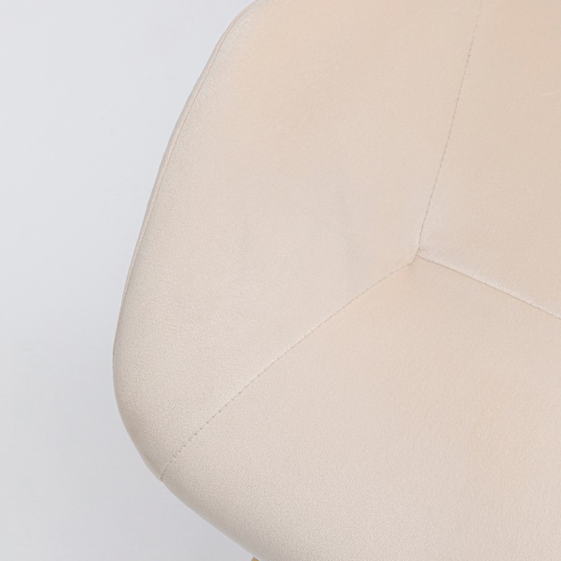 Retro stoel creme fluweel gouden poten - Viva - Kare Design