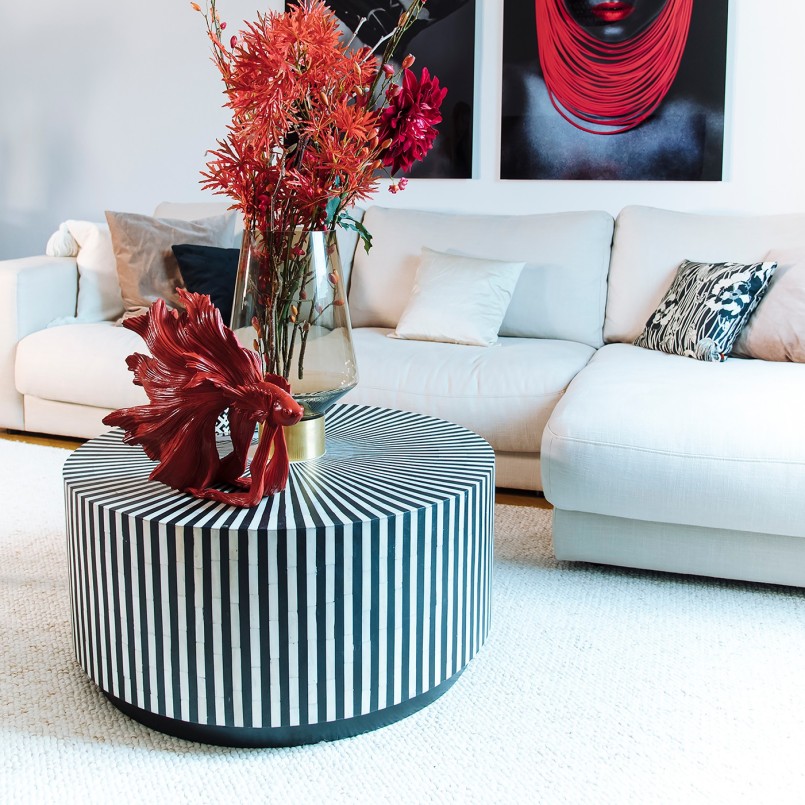 Contemporary black and white coffee table - Electra - Kare Design