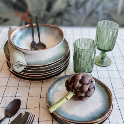 Borden Organic blauw Ø20cm (4/Set) Kare Design