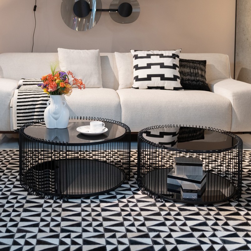 Damescups met abstract gezicht zwart-wit - Viso - Kare Design