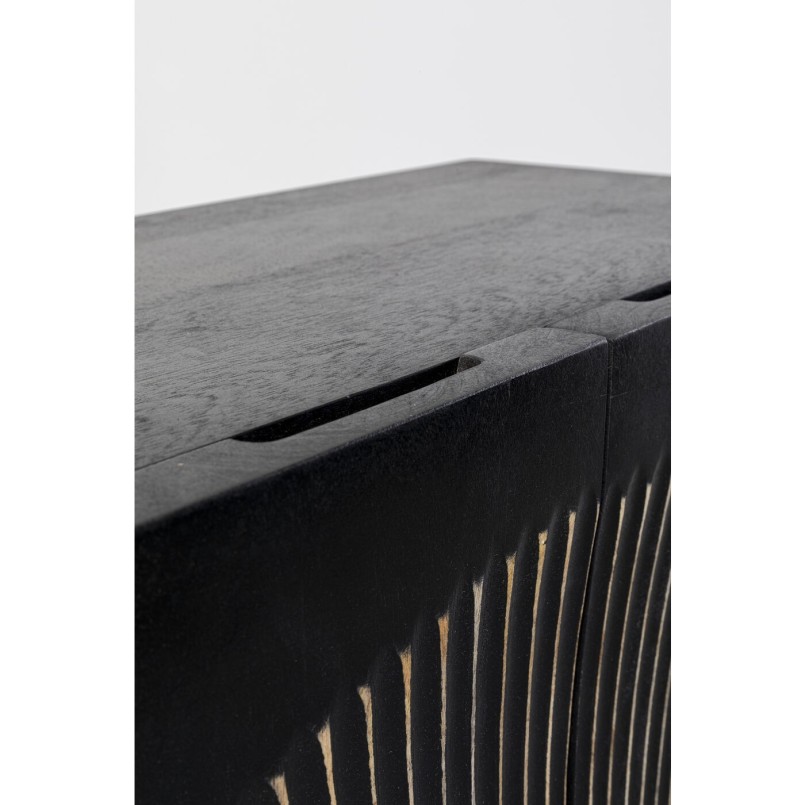 Carved black wood cabinet - Madeira - Kare Design