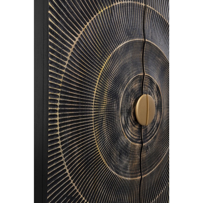 Carved black wood cabinet - Madeira - Kare Design