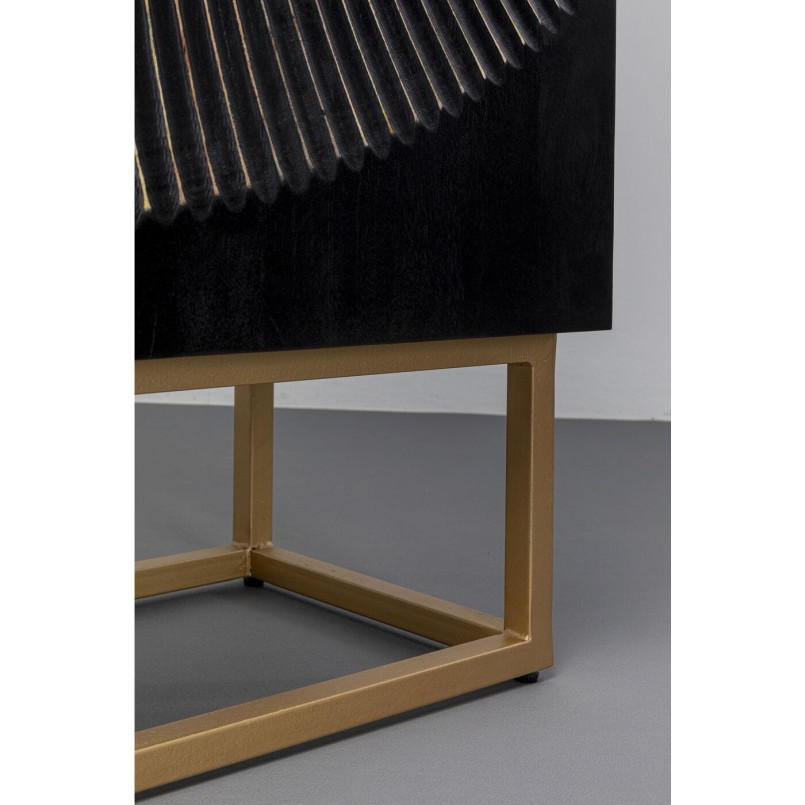 Carved black wood cabinet - Madeira - Kare Design