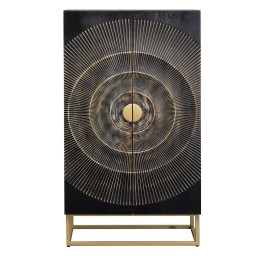 Carved black wood cabinet - Madeira - Kare Design