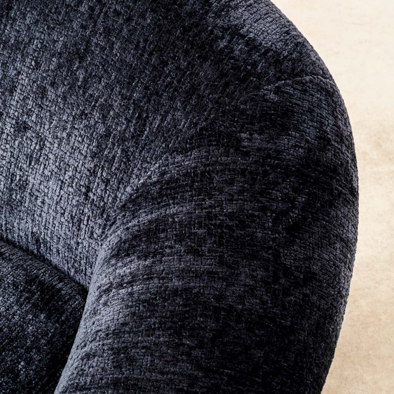 Donkerblauwe fluwelen draaifauteuil - Ciao - Kare Design