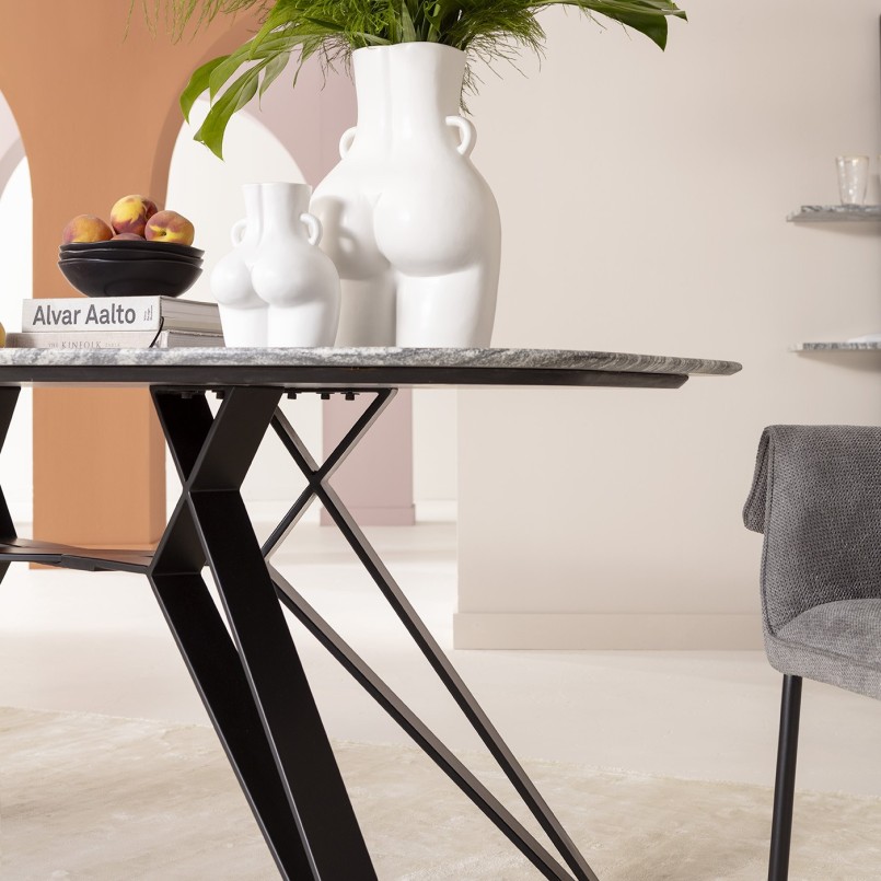 Grey and white granite dining table - Okinawa - Kare Design