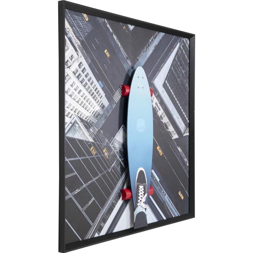 Tableau encadré Skyline Skater 149x149cm