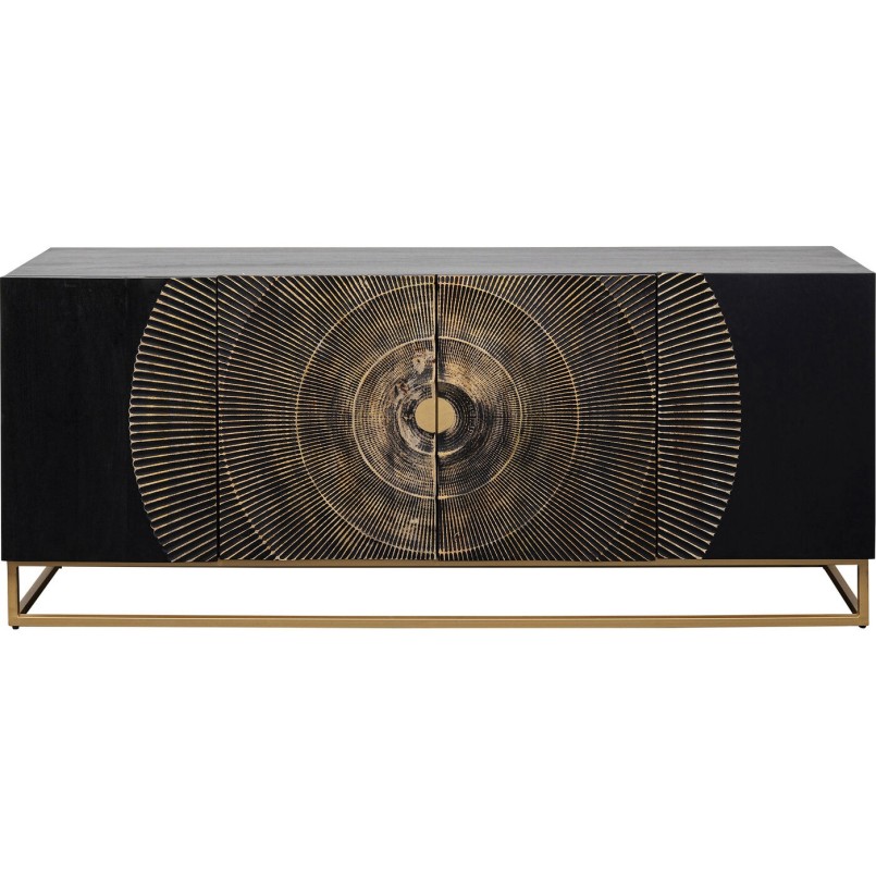 Carved black wood sideboard - Madeira - Kare Design