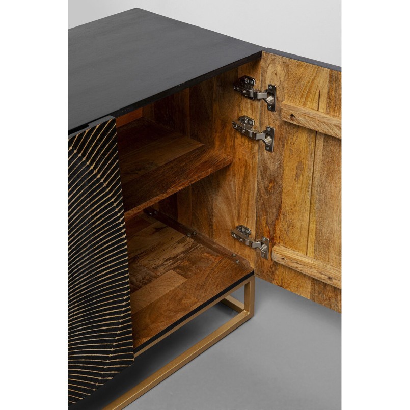 Zwart gesneden houten buffetkast - Madeira - Kare Design