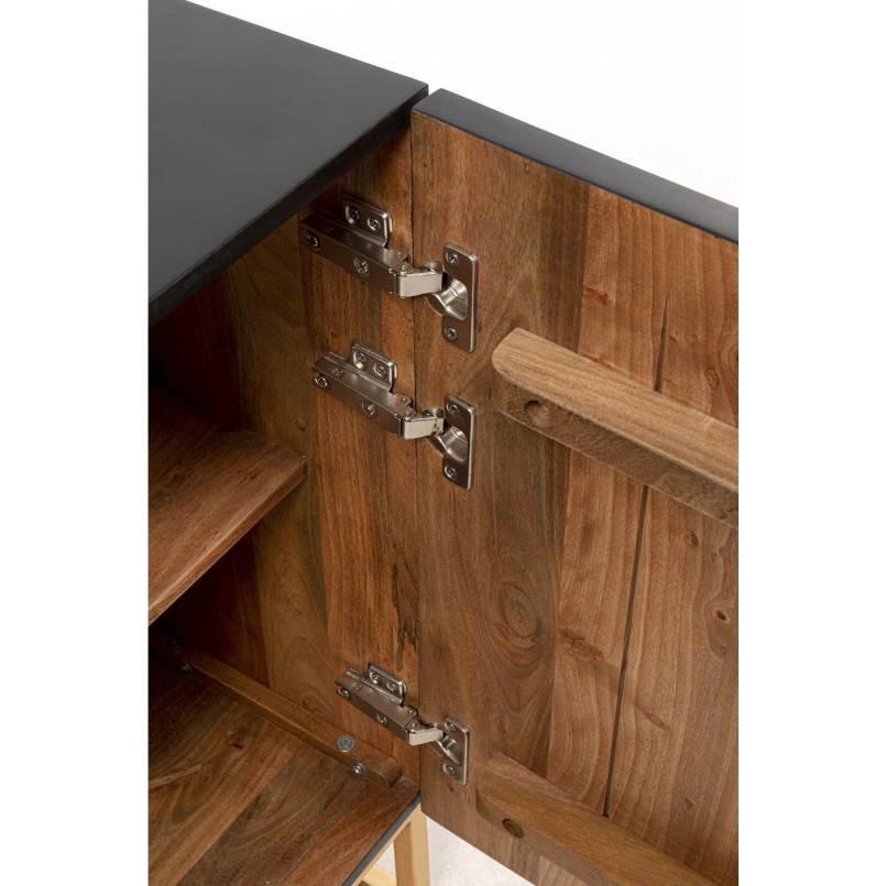 Carved black wood sideboard - Madeira - Kare Design