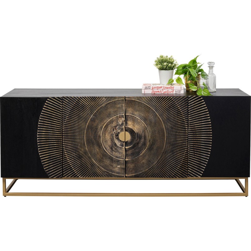 Zwart gesneden houten buffetkast - Madeira - Kare Design
