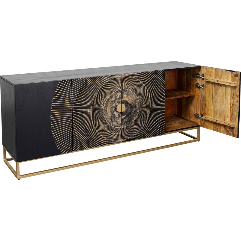 Carved black wood sideboard - Madeira - Kare Design
