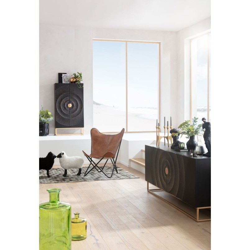 Carved black wood sideboard - Madeira - Kare Design