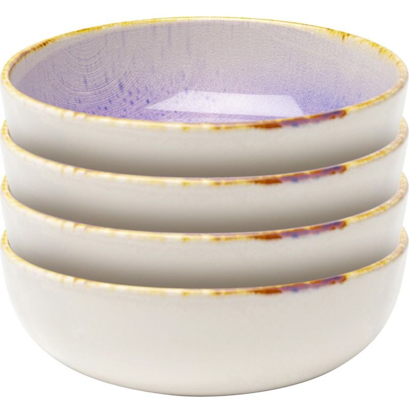 Paars-witte steengoed kommen - Shirley - Kare Design