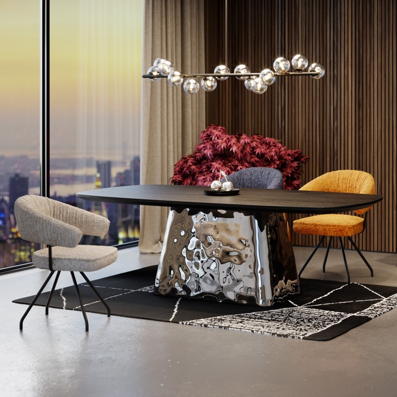 Stoel met grijze draaibare armleuningen - Arabella - Kare Design