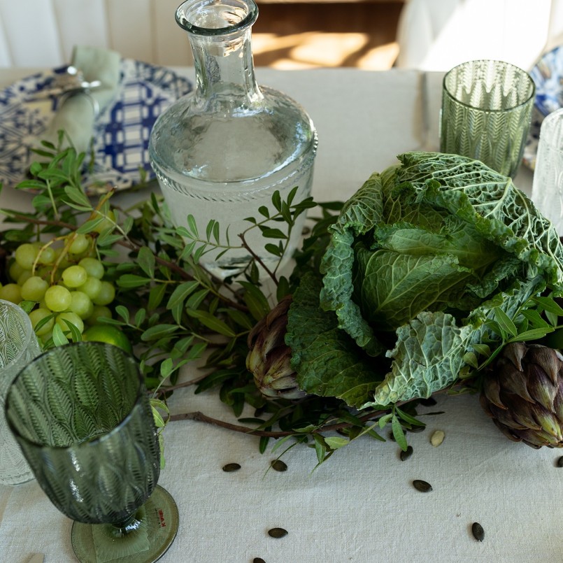 Green glass wine glasses - Fogli - Kare Design