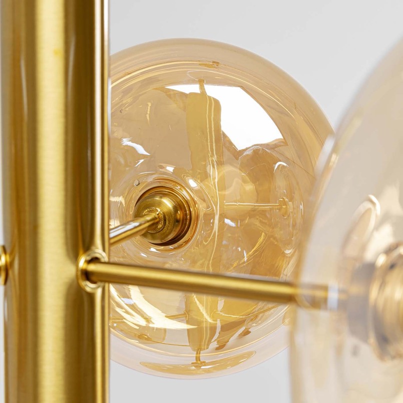 Retro gouden ophanging van staal en glas - Koplamp - Kare Design