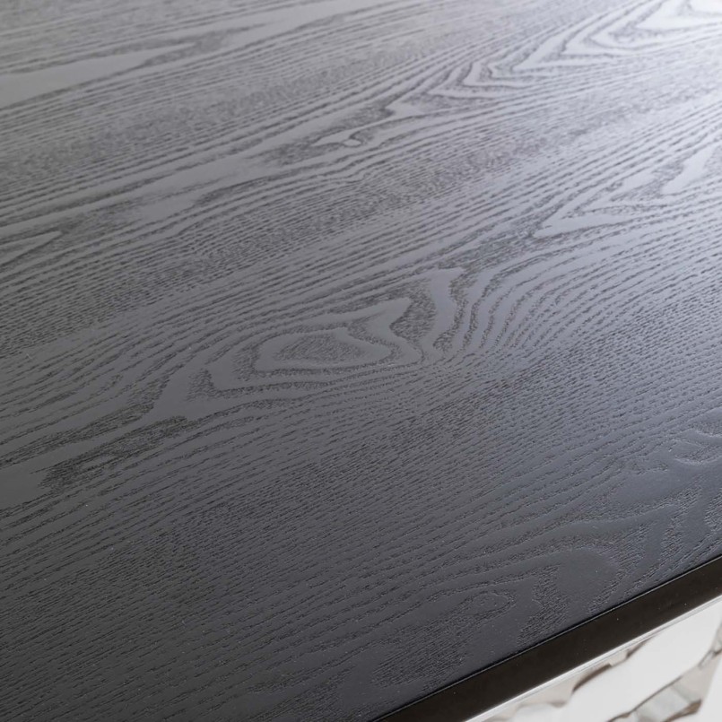 Zwart essenhouten en verchroomd stalen tafel - Caldera - Kare Design