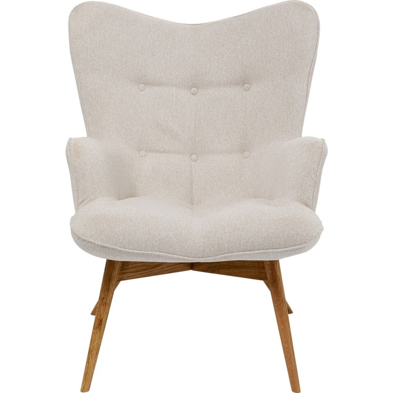 Scandinavische fauteuil in creme stof - Vicky - Kare Design