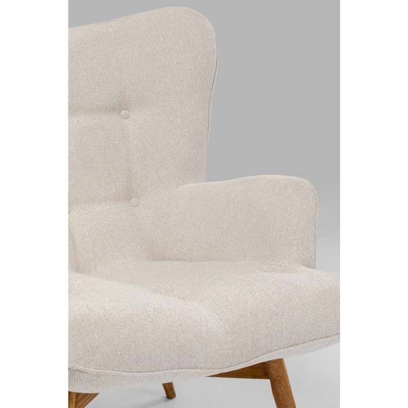 Scandinavische fauteuil in creme stof - Vicky - Kare Design