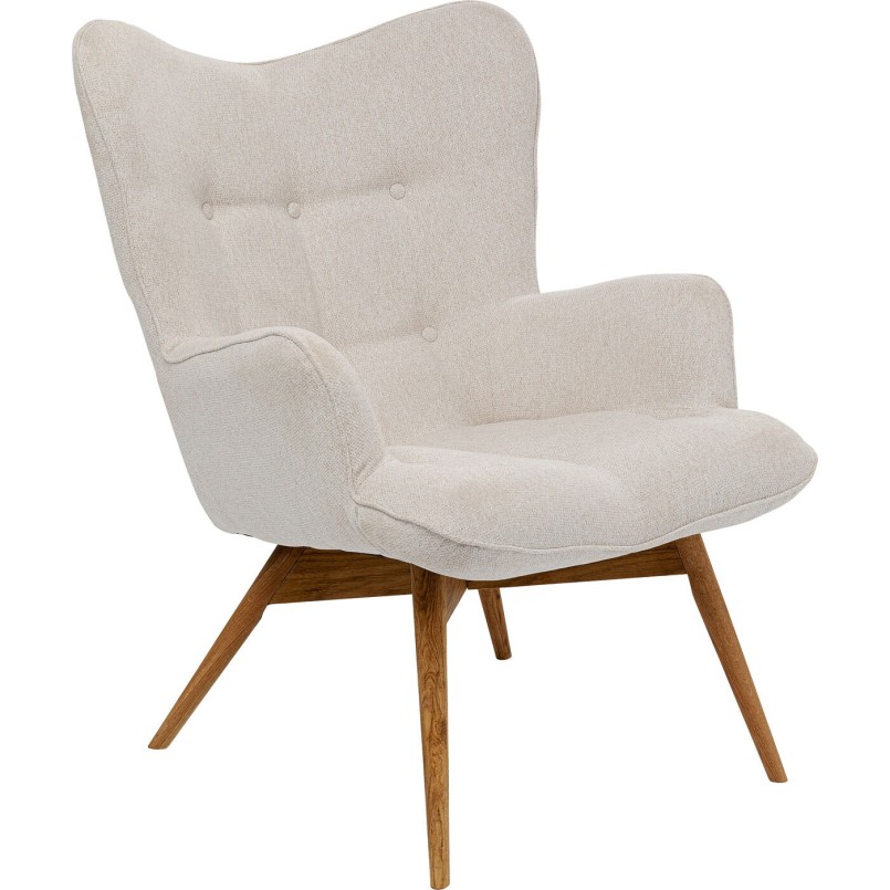 Scandinavische fauteuil in creme stof - Vicky - Kare Design