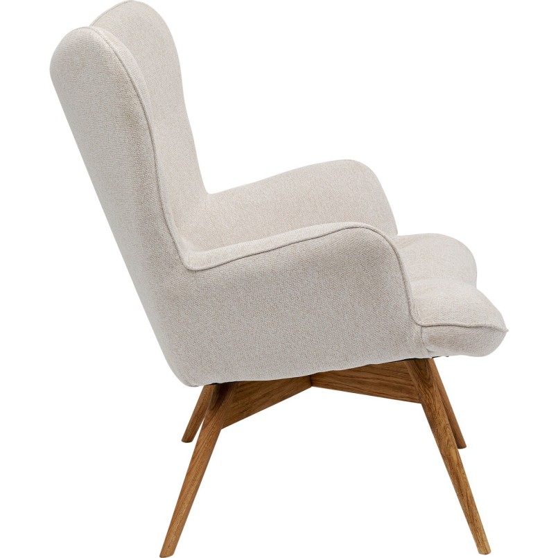 Scandinavische fauteuil in creme stof - Vicky - Kare Design