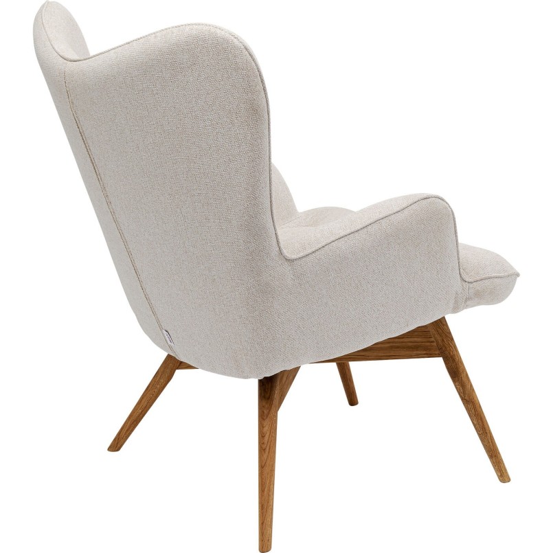 Scandinavische fauteuil in creme stof - Vicky - Kare Design