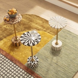 Bruin en gouden ronde bijzettafel - Domero Geo - Kare Design