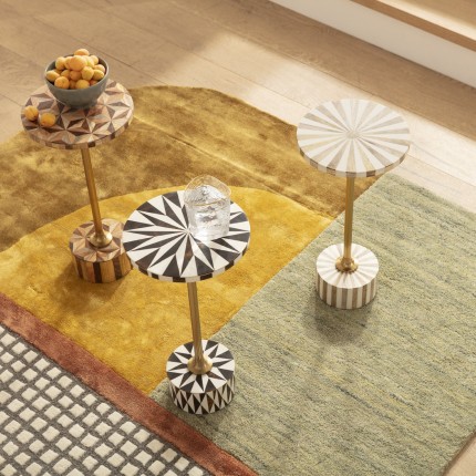 Side Table Domero Geo Ø25cm brown gold Kare Design Side Table Domero Geo Ø25cm brown gold Kare Design