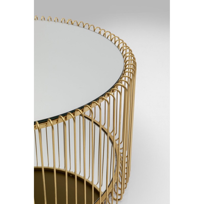 Brass mirrored coffee tables - Wire Double - Kare Design