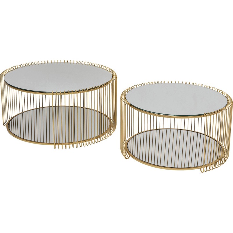 Messing gespiegelde salontafels - Wire Double - Kare Design