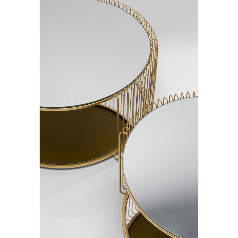 Messing gespiegelde salontafels - Wire Double - Kare Design