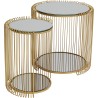 Messing bijzettafels in glas en staal - Wire Double - Kare Design