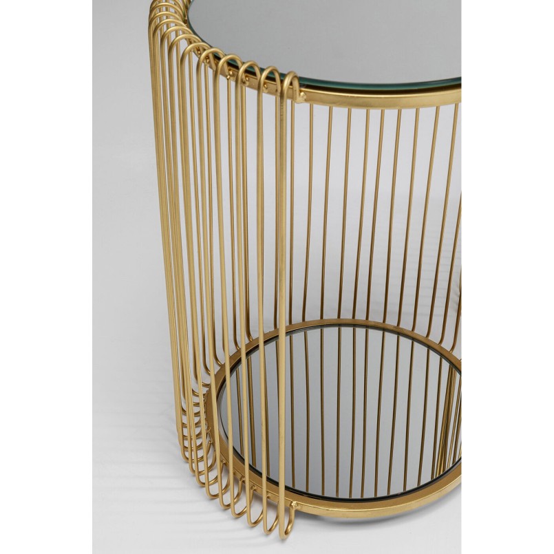 Messing bijzettafels in glas en staal - Wire Double - Kare Design