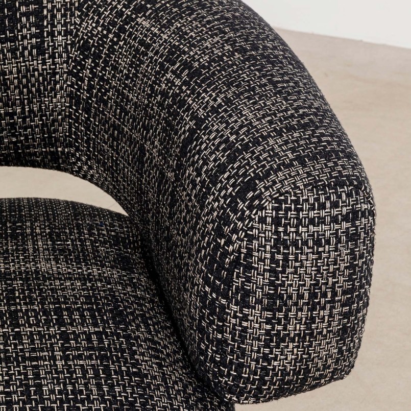 Black and white fabric swivel armchair - Maye Bow - Kare Design
