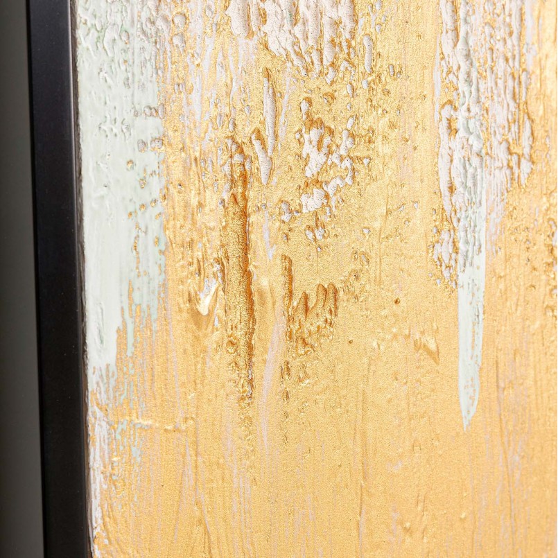 White and gold abstract oil painting - Kare Design